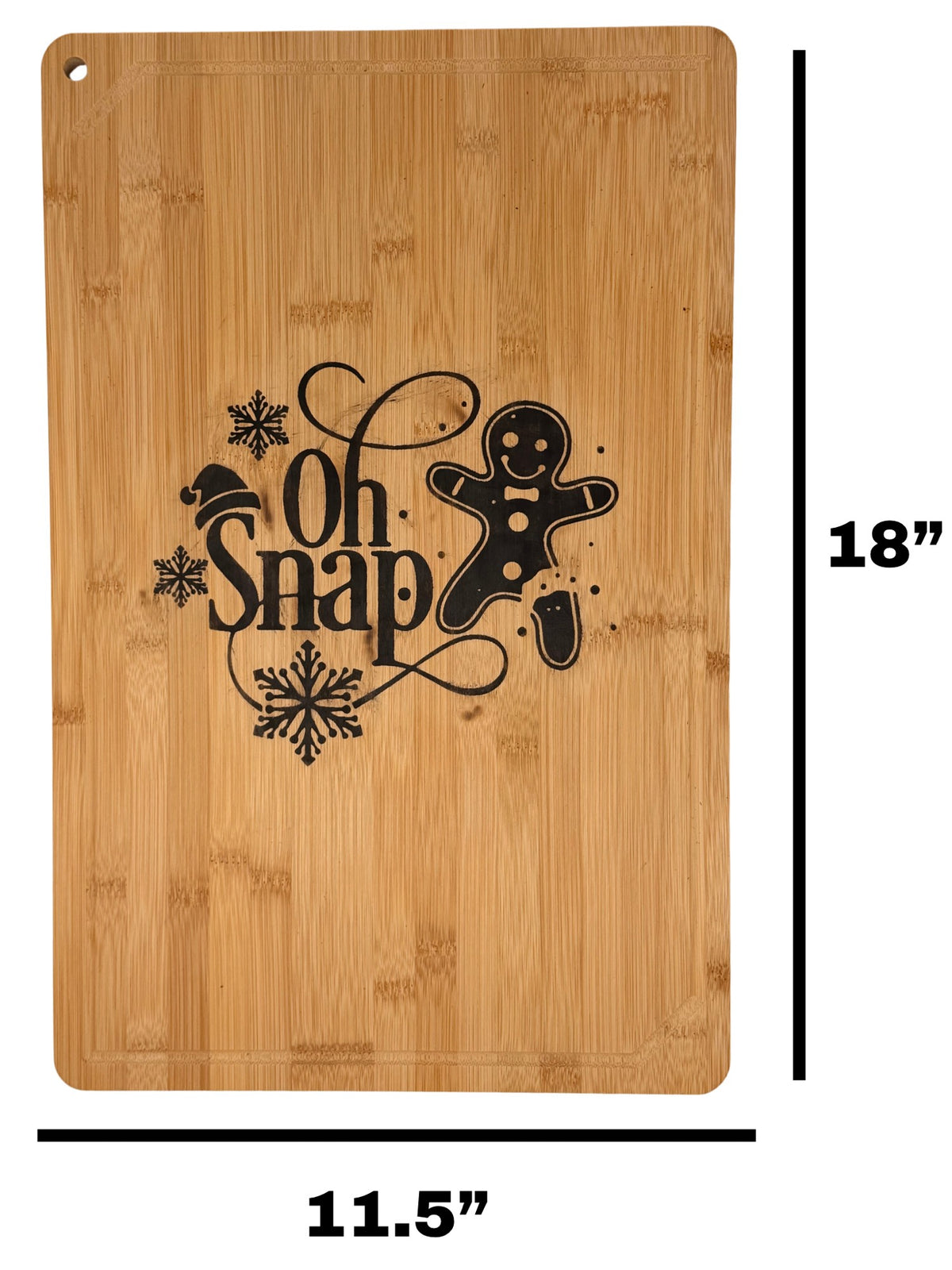 Large Oh Snap cutting board measuring 11.5 inches wide by 18 inches tall