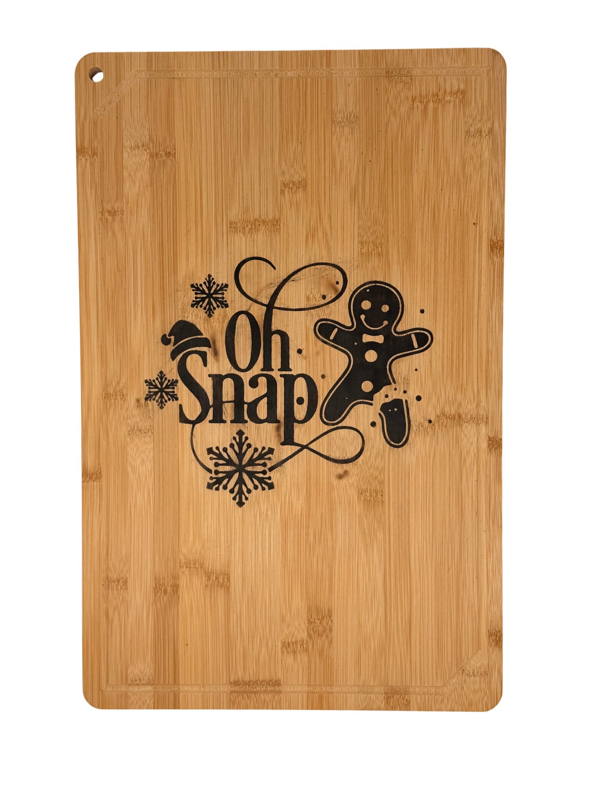 Hand-burned Oh Snap large cutting board
