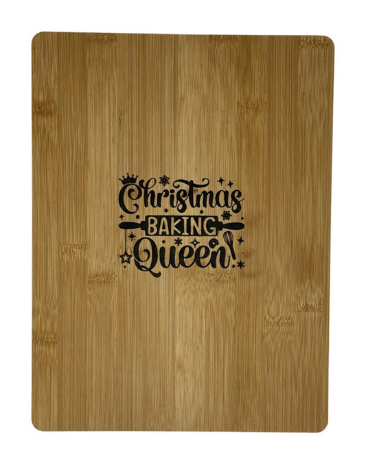 Hand-burned Christmas Baking Queen cutting board