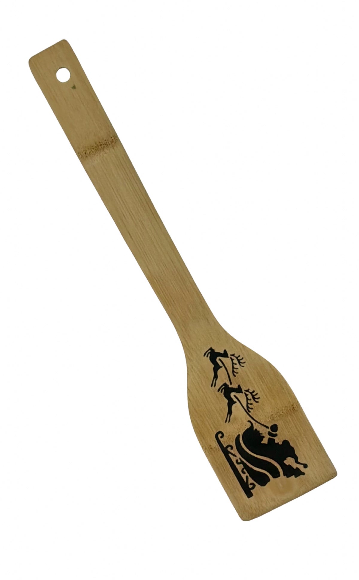 Hand-burned sleigh spatula, the holiday gift package
