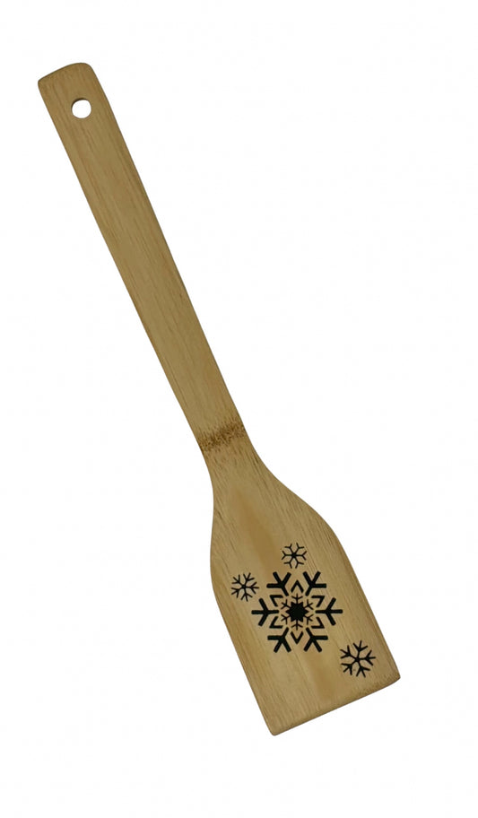 Hand-burned snowflake spatula