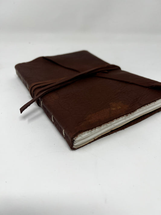 Handmade Leather Journal w/ Linen Paper